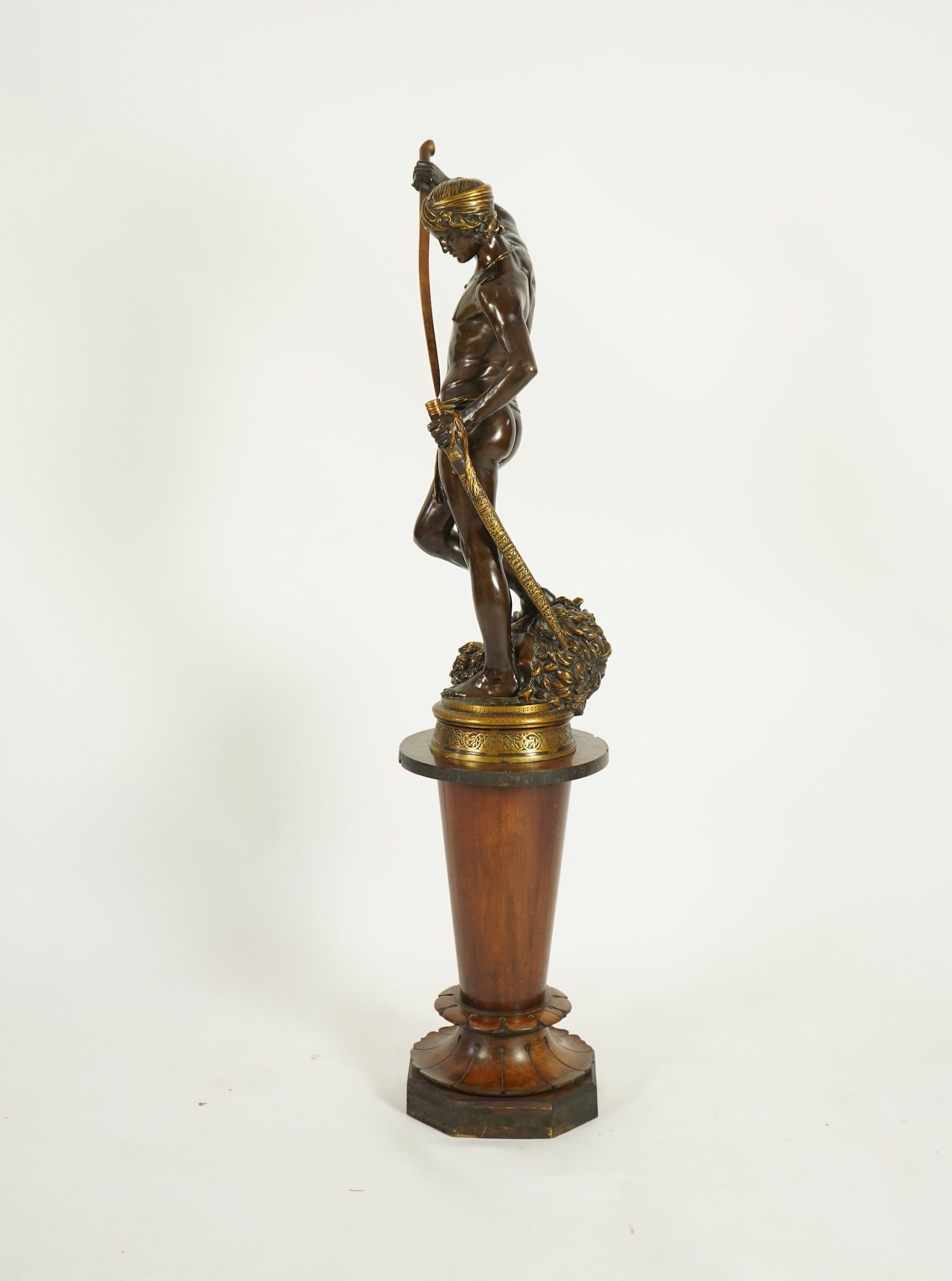 Marius-Jean-Antonin Mercie (1795-1875), A large bronze figure 'David vainqueur de Goliath'